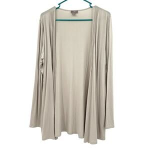 J Jill Wearever Collection size Medium stretch open front cardigan sweater cream